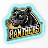 a black panther logo on a white background