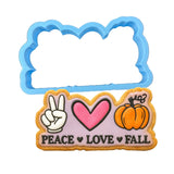 Peace Love Fall Cookie Cutter | Stamp | Stencil #1 Halloween / Fall Cookie Cutter Lady MINI - 2 Inches (5cm) Cookie Cutter ONLY (Outline) 