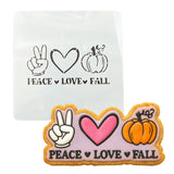 Peace Love Fall Cookie Cutter | Stamp | Stencil #1 Halloween / Fall Cookie Cutter Lady MINI - 2 Inches (5cm) Stencil ONLY 