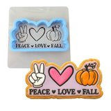 Peace Love Fall Cookie Cutter | Stamp | Stencil #1 Halloween / Fall Cookie Cutter Lady MINI - 2 Inches (5cm) **BUNDLE** Cutter + Stencil 