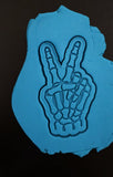 Peace Sign Skeleton Hand Cookie Cutter | Stamp | Stencil - SHARP EDGES - FAST Shipping - Choose Your Own Size! #1 Cookie Cutter Lady 