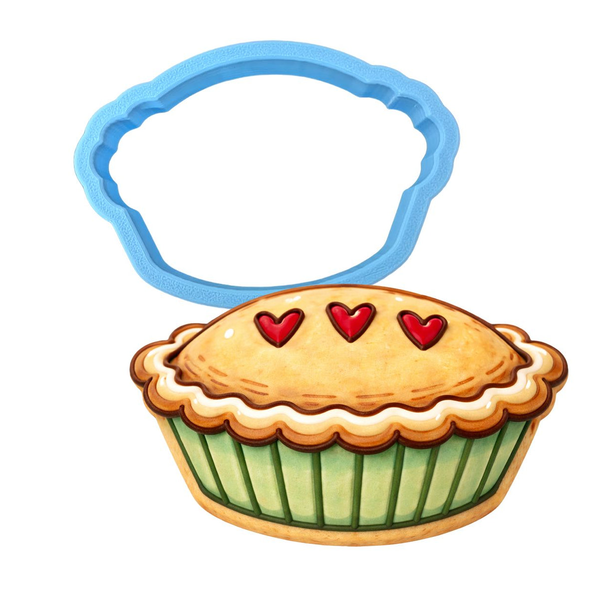 Pie with Hearts Cookie Cutter | Stamp | Stencil - SHARP EDGES - FAST Shipping - Choose Your Own Size! #1 Cookie Cutter Lady LITTLE - 3 Inches (7.62cm) Cookie Cutter ONLY (Outline) 