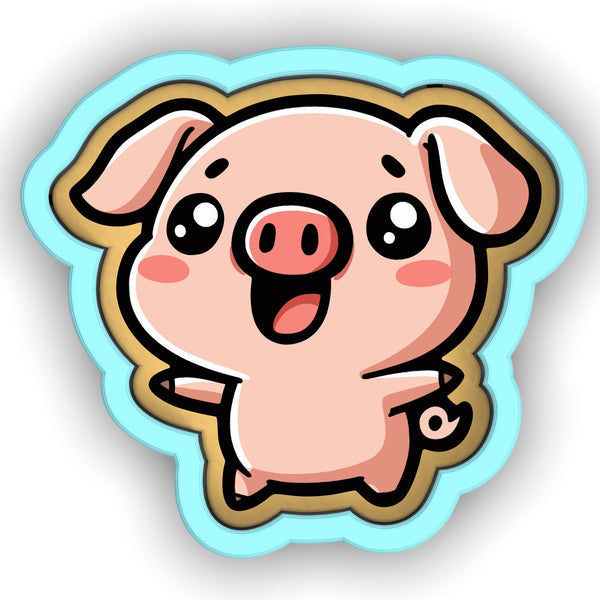 a cartoon pig with its tongue out