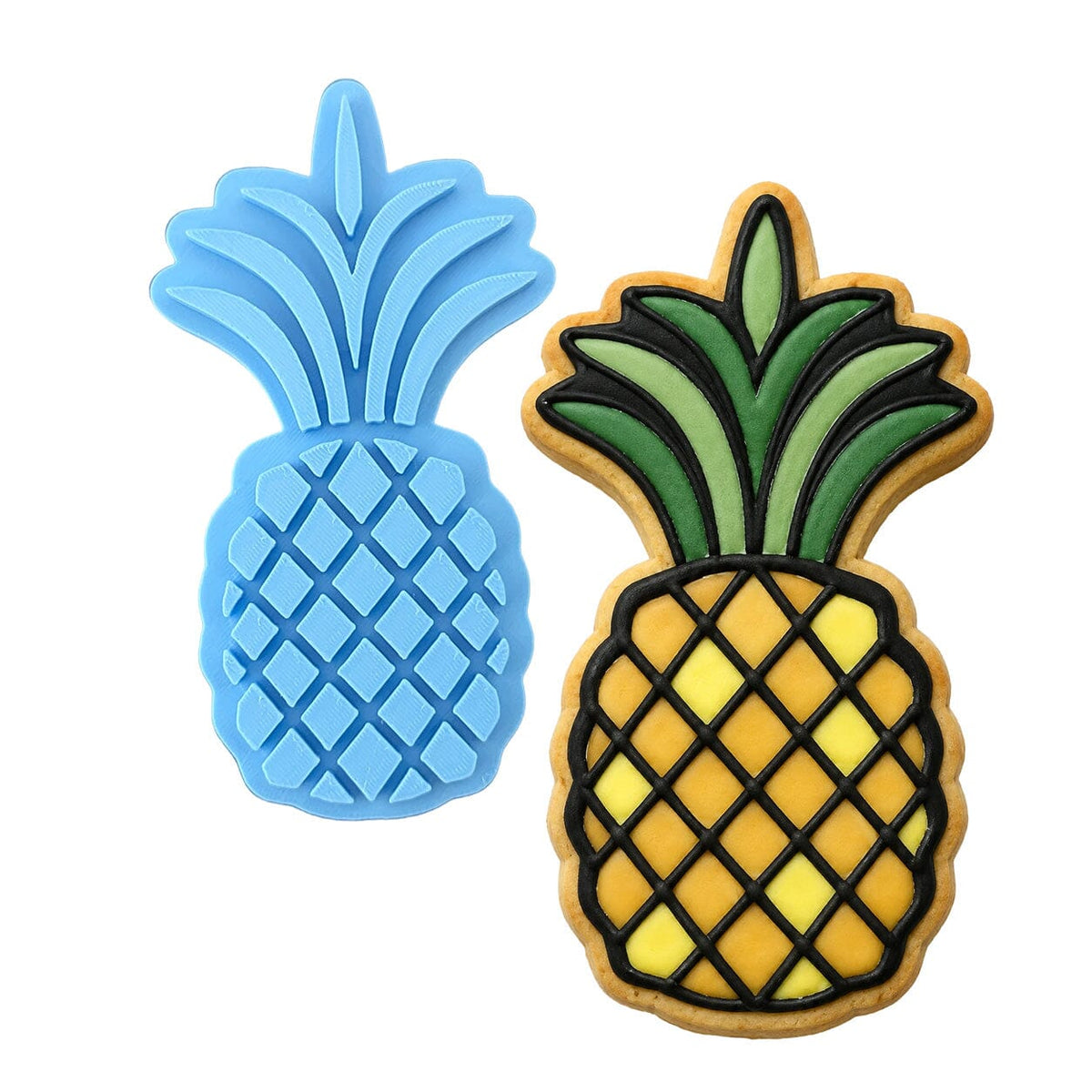 Pineapple Cookie Cutter | Stamp | Stencil #2 Beach / Summer Cookie Cutter Lady MINI - 2 Inches (5cm) Stamp ONLY 