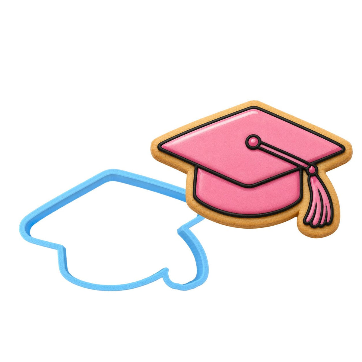 Pink Graduation Cap Cookie Cutter | Stamp | Stencil - SHARP EDGES - FAST Shipping - Choose Your Own Size! #1 Cookie Cutter Lady LITTLE - 3 Inches (7.62cm) Cookie Cutter ONLY (Outline) 