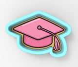 Pink Graduation Cap Cookie Cutter | Stamp | Stencil - SHARP EDGES - FAST Shipping - Choose Your Own Size! #1
