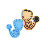Pink Stethoscope Cookie Cutter | Stamp | Stencil - SHARP EDGES - FAST Shipping - Choose Your Own Size! #1 Cookie Cutter Lady LITTLE - 3 Inches (7.62cm) Stamp ONLY 