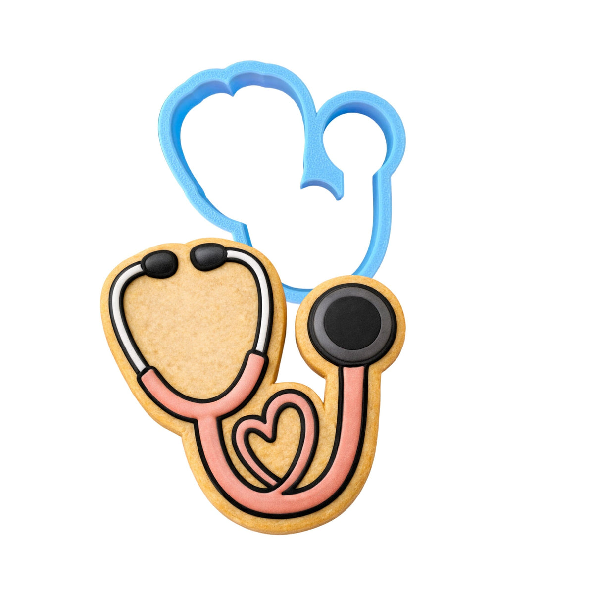 Pink Stethoscope Cookie Cutter | Stamp | Stencil - SHARP EDGES - FAST Shipping - Choose Your Own Size! #1 Cookie Cutter Lady LITTLE - 3 Inches (7.62cm) Cookie Cutter ONLY (Outline) 