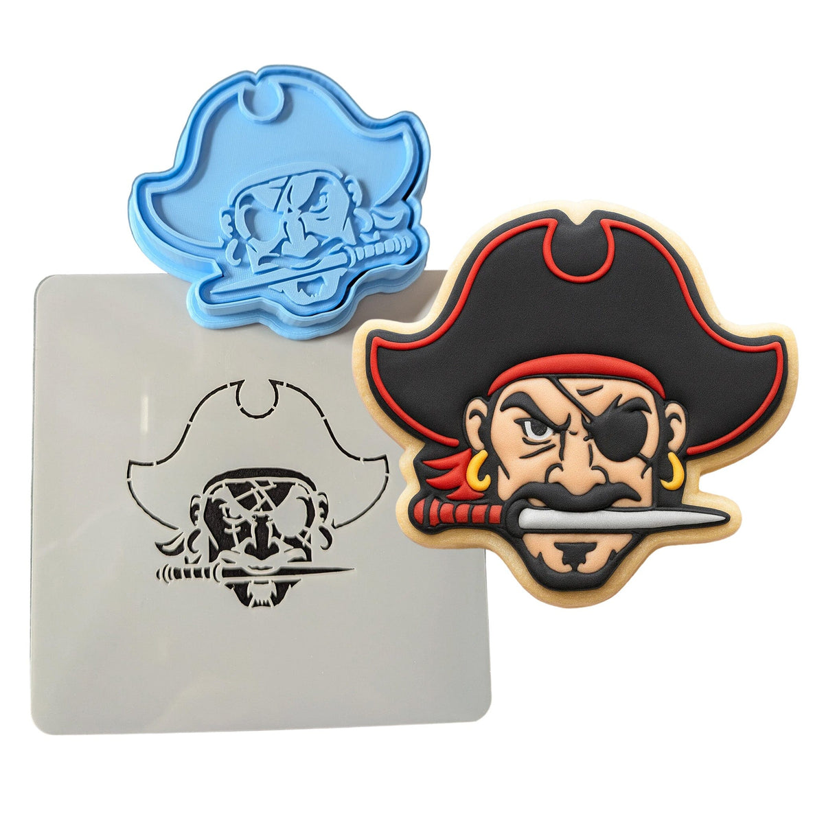 Pirate Head Cookie Cutter | Stamp | Stencil #1 Boys/ Army / Outdoorsman Cookie Cutter Lady 