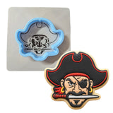 Pirate Head Cookie Cutter | Stamp | Stencil #1 Boys/ Army / Outdoorsman Cookie Cutter Lady MINI - 2 Inches (5cm) **BUNDLE** Cutter + Stencil 