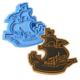 Pirate Ship Cookie Cutter | Stamp | Stencil #1 Boys/ Army / Outdoorsman Cookie Cutter Lady MINI - 2 Inches (5cm) **BUNDLE** Cutter + Stamp 