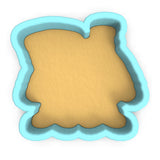 a cookie shaped like a pillow on a white background