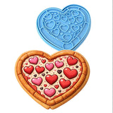 Pizza Heart Cookie Cutter | Stamp | Stencil - SHARP EDGES - FAST Shipping - Choose Your Own Size! #1 Cookie Cutter Lady LITTLE - 3 Inches (7.62cm) **BUNDLE** Cutter + Stamp 