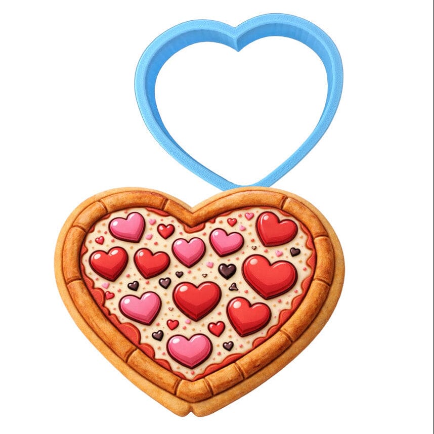 Pizza Heart Cookie Cutter | Stamp | Stencil - SHARP EDGES - FAST Shipping - Choose Your Own Size! #1 Cookie Cutter Lady LITTLE - 3 Inches (7.62cm) Cookie Cutter ONLY (Outline) 