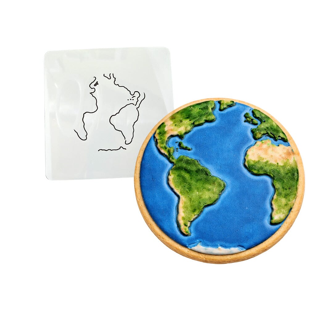 Planet Earth Cookie Cutter Outline & Stamp States/Country/Continent Cookie Cutter Lady MINI - 2 Inches (5cm) Stencil ONLY 
