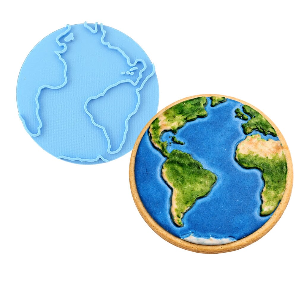 Planet Earth Cookie Cutter Outline & Stamp States/Country/Continent Cookie Cutter Lady MINI - 2 Inches (5cm) Stamp ONLY 