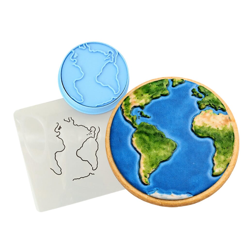 Planet Earth Cookie Cutter Outline & Stamp States/Country/Continent Cookie Cutter Lady 
