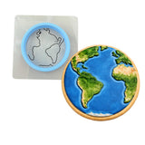 Planet Earth Cookie Cutter Outline & Stamp States/Country/Continent Cookie Cutter Lady MINI - 2 Inches (5cm) **BUNDLE** Cutter + Stencil 