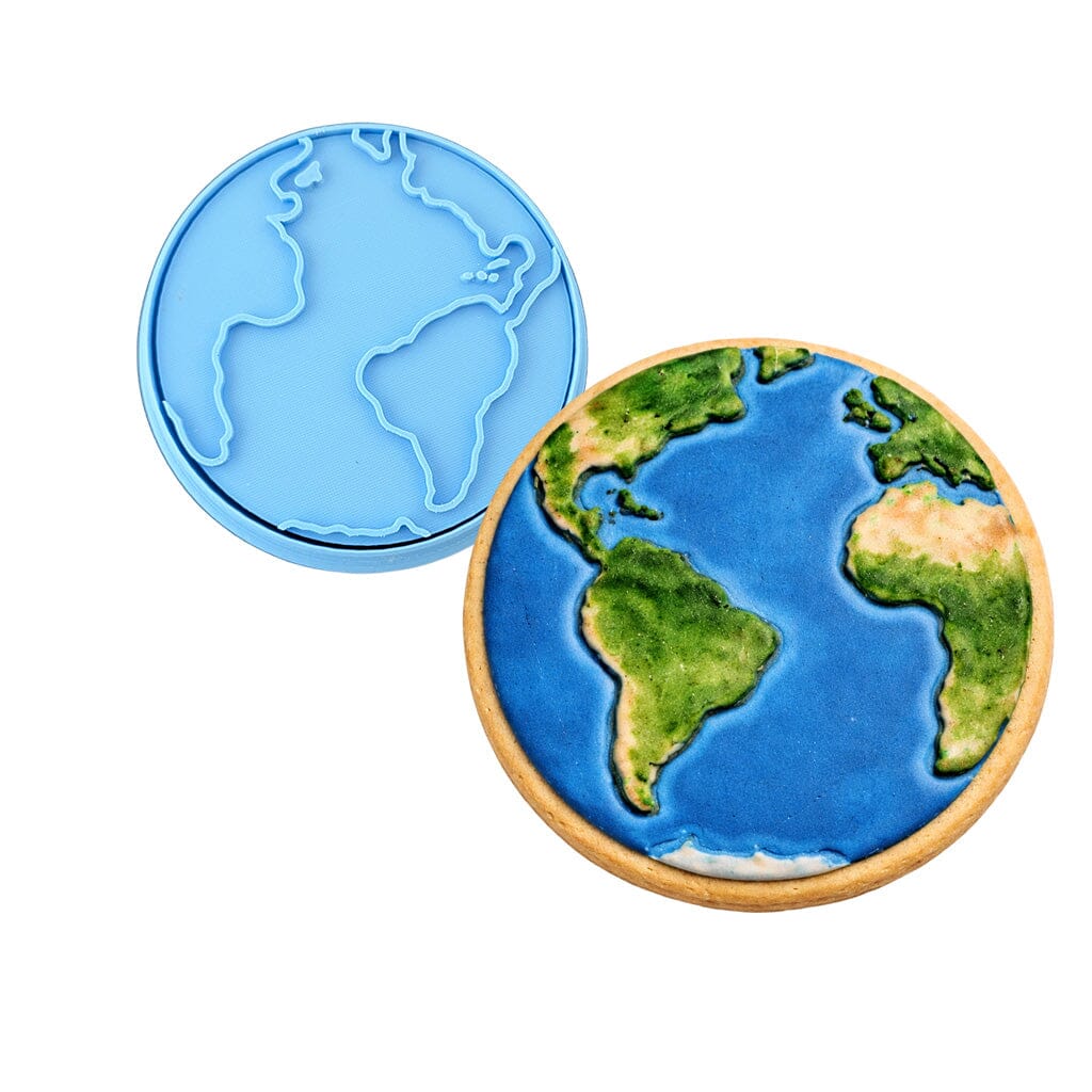 Planet Earth Cookie Cutter Outline & Stamp States/Country/Continent Cookie Cutter Lady MINI - 2 Inches (5cm) **BUNDLE** Cutter + Stamp 