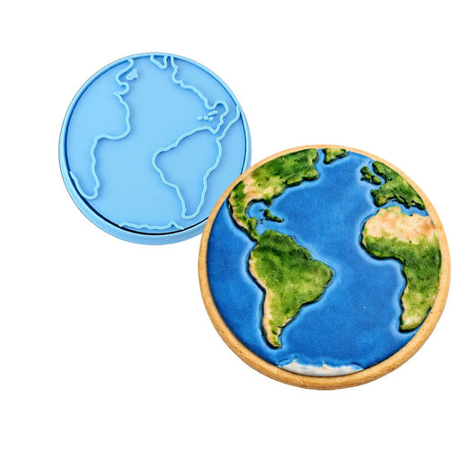 Planet Earth Cookie Cutter Outline & Stamp States/Country/Continent Cookie Cutter Lady MINI - 2 Inches (5cm) **BUNDLE** Cutter + Stamp 