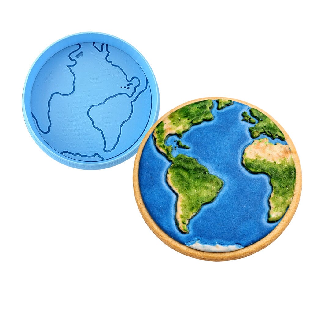 Planet Earth Cookie Cutter Outline & Stamp States/Country/Continent Cookie Cutter Lady MINI - 2 Inches (5cm) **BUNDLE** Cutter + Debosser 