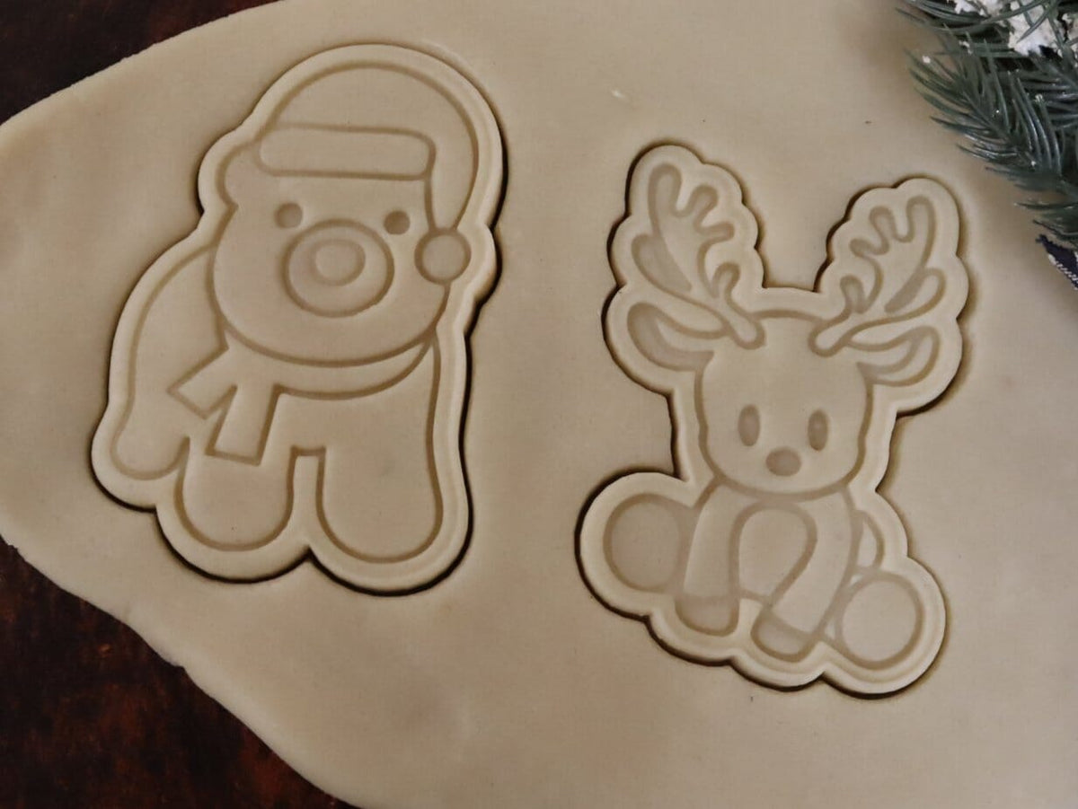 Polar Bear Santa Hat Cookie Cutter | Stamp | Stencil #1 Xmas / Winter / NYE Cookie Cutter Lady 