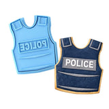 Police Bulletproof Vest Cookie Cutter | Stamp | Stencil #1 Boys/ Army / Outdoorsman Cookie Cutter Lady MINI - 2 Inches (5cm) **BUNDLE** Cutter + Stamp 