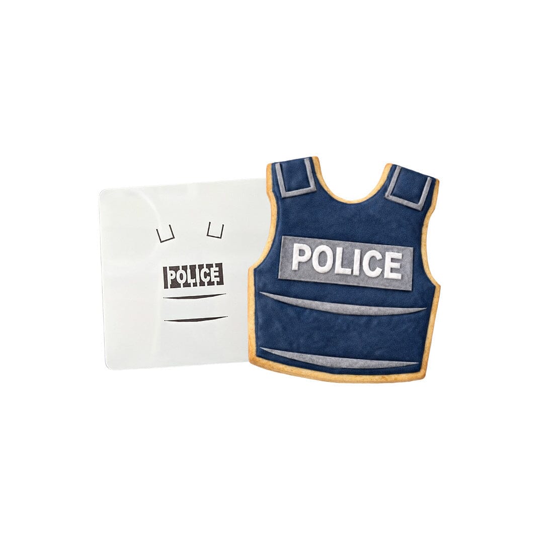 Police Bulletproof Vest Cookie Cutter | Stamp | Stencil #1 Boys/ Army / Outdoorsman Cookie Cutter Lady MINI - 2 Inches (5cm) Stencil ONLY 