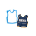 Police Bulletproof Vest Cookie Cutter | Stamp | Stencil #1 Boys/ Army / Outdoorsman Cookie Cutter Lady MINI - 2 Inches (5cm) Cookie Cutter ONLY (Outline) 