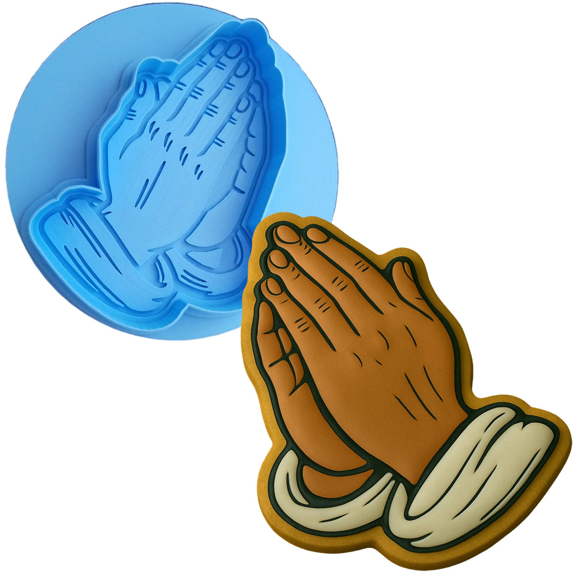 Praying Hands Cookie Cutter | Stamp | Stencil - SHARP EDGES - FAST Shipping - Choose Your Own Size! #1 Cookie Cutter Lady 