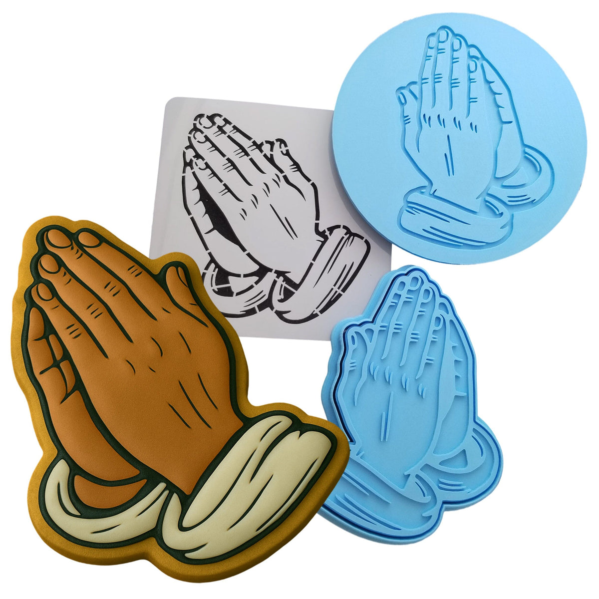 Praying Hands Cookie Cutter | Stamp | Stencil - SHARP EDGES - FAST Shipping - Choose Your Own Size! #1 Cookie Cutter Lady 