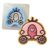 Princess Carriage Cookie Cutter | Stamp | Stencil #1 Girly / Dolls / Princess Cookie Cutter Lady MINI - 2 Inches (5cm) **BUNDLE** Cutter + Stencil 