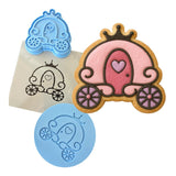Princess Carriage Cookie Cutter | Stamp | Stencil #1 Girly / Dolls / Princess Cookie Cutter Lady MINI - 2 Inches (5cm) **FULL SET BUNDLE** Cutter + Stamp + Stencil + Debosser **BEST DEAL** 