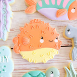 Pufferfish Cookie Cutter | Stamp | Stencil #1 Animals & Dinosaurs Cookie Cutter Lady 