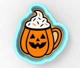 Pumpkin Face Mug with Whipped Cream Cookie Cutter | Stamp | Stencil - SHARP EDGES - FAST Shipping - Choose Your Own Size! #1