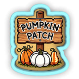 a wooden sign that says pumpkin patch
