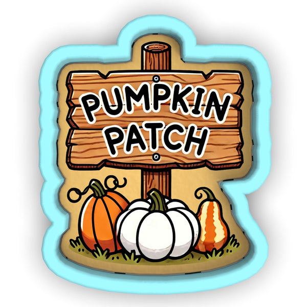 a wooden sign that says pumpkin patch