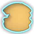 a cookie shaped like the shape of a face