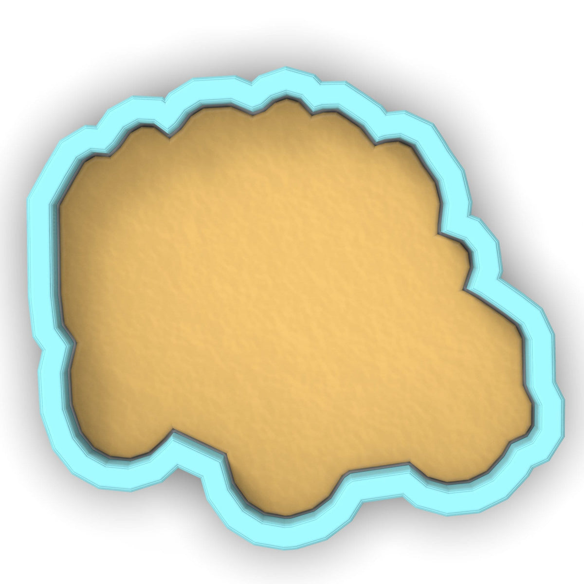 a cookie shaped like a brain on a white background