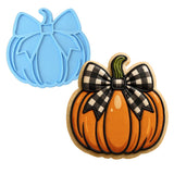 Pumpkin with Cute Bow Cookie Cutter | Stamp | Stencil - SHARP EDGES - FAST Shipping - Choose Your Own Size! #1 Cookie Cutter Lady LITTLE - 3 Inches (7.62cm) Stamp ONLY 