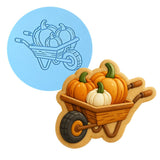 Pumpkins in Wheel Barrow Cookie Cutter | Stamp | Stencil - SHARP EDGES - FAST Shipping - Choose Your Own Size! #1 Cookie Cutter Lady LITTLE - 3 Inches (7.62cm) Debosser ONLY 