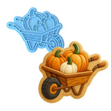 Pumpkins in Wheel Barrow Cookie Cutter | Stamp | Stencil - SHARP EDGES - FAST Shipping - Choose Your Own Size! #1 Cookie Cutter Lady LITTLE - 3 Inches (7.62cm) Stamp ONLY 