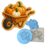 Pumpkins in Wheel Barrow Cookie Cutter | Stamp | Stencil - SHARP EDGES - FAST Shipping - Choose Your Own Size! #1 Cookie Cutter Lady LITTLE - 3 Inches (7.62cm) **FULL SET BUNDLE** Cutter + Stamp + Stencil + Debosser **BEST DEAL** 