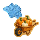 Pumpkins in Wheel Barrow Cookie Cutter | Stamp | Stencil - SHARP EDGES - FAST Shipping - Choose Your Own Size! #1 Cookie Cutter Lady LITTLE - 3 Inches (7.62cm) **BUNDLE** Cutter + Stamp 
