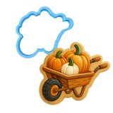 Pumpkins in Wheel Barrow Cookie Cutter | Stamp | Stencil - SHARP EDGES - FAST Shipping - Choose Your Own Size! #1 Cookie Cutter Lady LITTLE - 3 Inches (7.62cm) Cookie Cutter ONLY (Outline) 