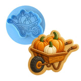 Pumpkins in Wheel Barrow Cookie Cutter | Stamp | Stencil - SHARP EDGES - FAST Shipping - Choose Your Own Size! #1 Cookie Cutter Lady LITTLE - 3 Inches (7.62cm) **BUNDLE** Cutter + Debosser 