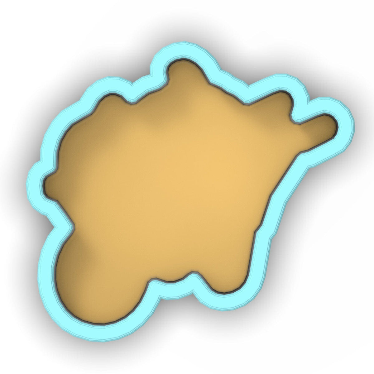 a cookie shaped like the shape of a map