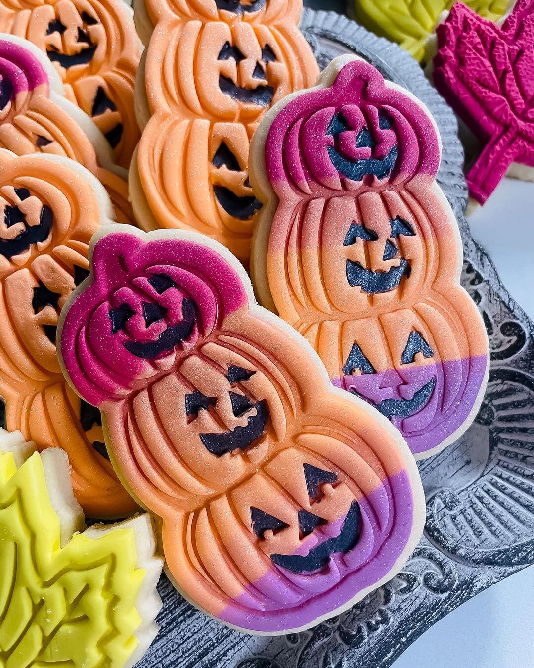 Pumpkins Stacked Cookie Cutter | Stamp | Stencil #1 Halloween / Fall Cookie Cutter Lady 