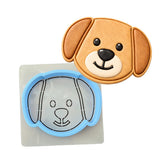 Puppy Dog Face Cookie Cutter Stamp & Outline #2 Dogs & Cats Cookie Cutter Lady MINI - 2 Inches (5cm) **BUNDLE** Cutter + Stencil 