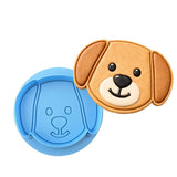 Puppy Dog Face Cookie Cutter Stamp & Outline #2 Dogs & Cats Cookie Cutter Lady MINI - 2 Inches (5cm) **BUNDLE** Cutter + Debosser 